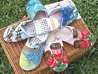 Creative Babies Slippers from Old Textiles